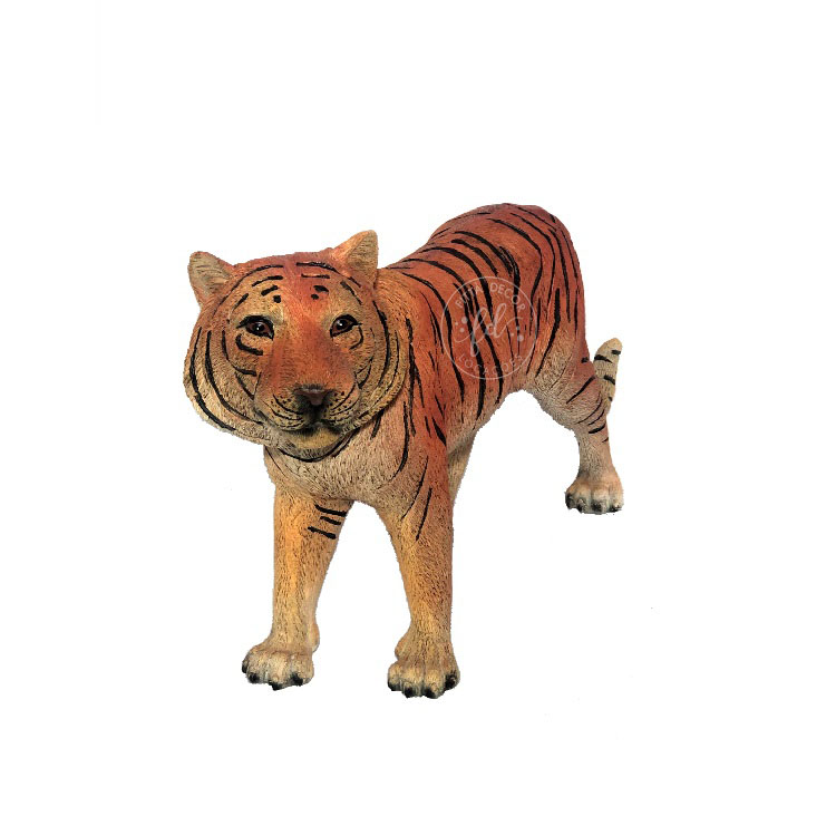 Tigre Decorativo De Resina Dourado E Preto